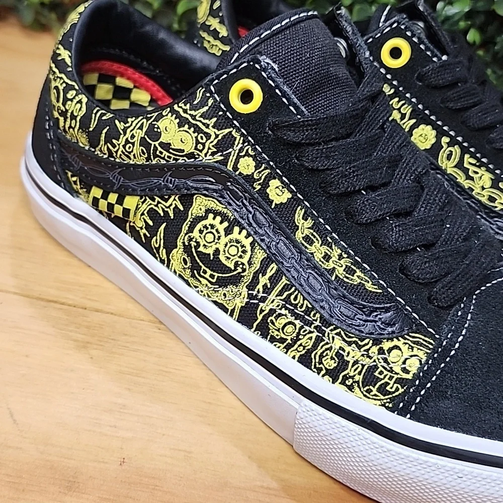 Vans SpongeBob Gigliotti Skate Shoe | Size: 6.5 Mens | Black & Yellow - Picture 8 of 8